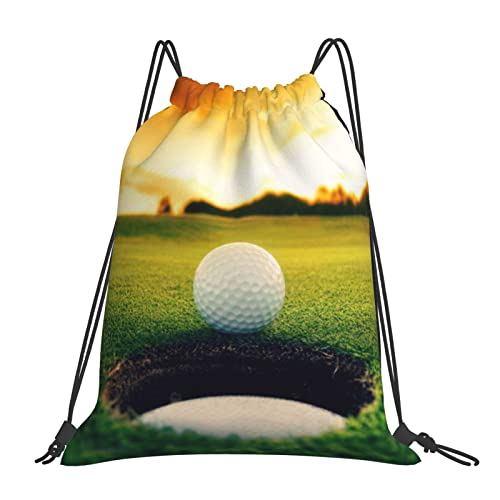 Lsjuee Golf Course Unisex Einfache Freizeit-Kordelzugtasche, Turnhallen-Kordelzugtaschen, tragbare Outdoor-Rucksack-Aufbewahrungstaschen von Lsjuee