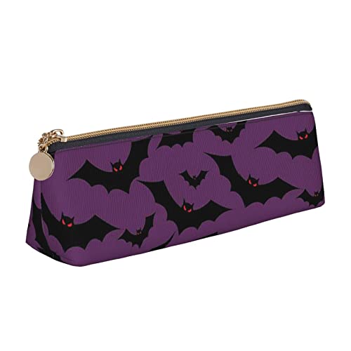 Lsjuee Halloween-Fledermaus-Federmäppchen für Damen, Stifttasche, einfache Tragetasche für Erwachsene, mit glattem Reißverschluss, langlebig, leicht, für Büro, Organizer, Aufbewahrungstasche von Lsjuee
