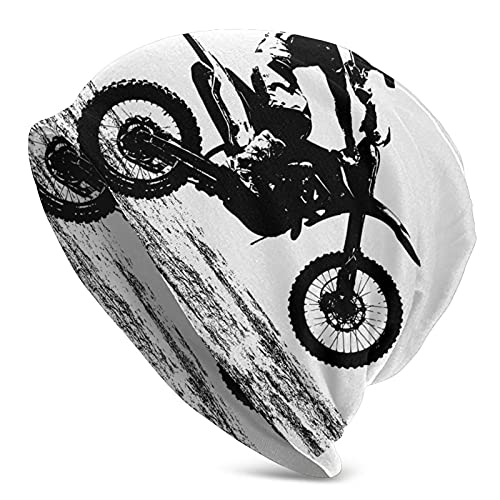 Lsjuee Motocross Dirt Bike Beanie-Mütze für Männer/Frauen Slouchy Beanie Ski Skull Cap Winter Dünne Stretch-Acryl-Strickmütze von Lsjuee