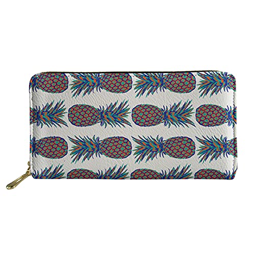 Lsjuee Pine Print Zip Around Wallet, PU-Leder-Kartenhalter, Geldbeutel, Reisemünzentasche, Telefonhandtasche für Frauen, Teengirll, Reisezubehör von Lsjuee