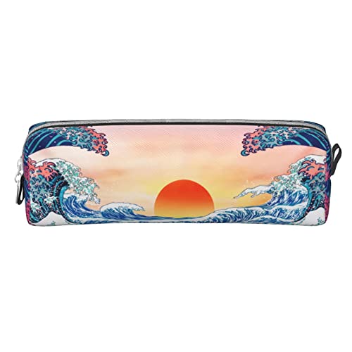 Lsjuee Sunset Ocean Kleines Federmäppchen, einfache Stifttasche, Tragetasche für Erwachsene, mit glattem Reißverschluss, langlebig, leicht, für Büro-Organizer, Aufbewahrungstasche von Lsjuee