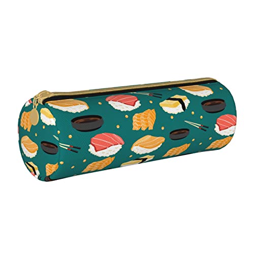 Lsjuee Sushi Illustration Federmäppchen für Damen, Stifttasche, einfache Tragetasche für Erwachsene, mit glattem Reißverschluss, langlebig, leicht, für Büro, Organizer, Aufbewahrungstasche von Lsjuee