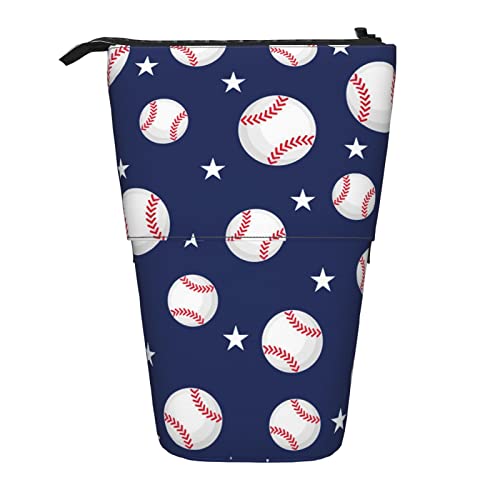 Lsjuee Teleskop-Federmäppchen, Baseball-Stehmäppchen, Schreibwaren-Organizer-Tasche, tragbarer Stiftetui-Halter für Büro, Schule, Teenager, Taschen, Mädchen von Lsjuee