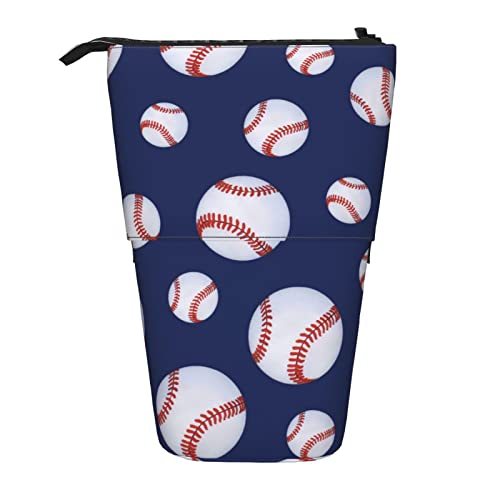 Lsjuee Teleskop-Federmäppchen, Baseball-Stehmäppchen, Schreibwaren-Organizer-Tasche, tragbarer Stiftetui-Halter für Büro, Schule, Teenager, Taschen, Mädchen von Lsjuee