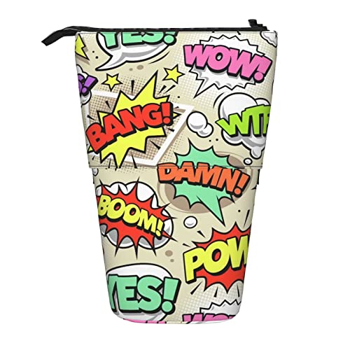 Lsjuee Teleskop-Federmäppchen, Comic-Buch-Explosion, stehendes Federmäppchen, Schreibwaren-Organizer-Tasche, tragbarer Stiftetui-Halter für Büro, Schule, Teenager, Taschen, Mädchen von Lsjuee