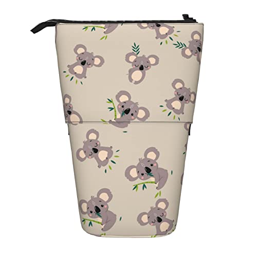 Lsjuee Teleskop-Federmäppchen, Koala-Stil, stehendes Federmäppchen, Schreibwaren-Organizer-Tasche, tragbarer Stiftetui-Halter für Büro, Schule, Teenager, Taschen, Mädchen von Lsjuee