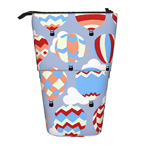 Lsjuee Teleskop-Federmäppchen mit Heißluftballon-Motiv, stehendes Federmäppchen, Schreibwaren-Organizer-Tasche, tragbarer Stiftetui-Halter für Büro, Schule, Teenager, Taschen, Mädchen von Lsjuee