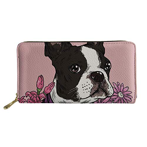 Lsjuee Tierbedruckte PU-Leder-Frauen-Handtasche-Lange Geldbörsen-Bulldogge #2 von Lsjuee