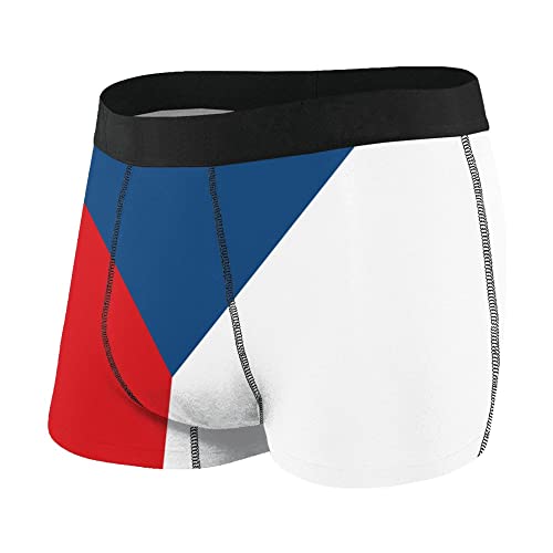 Lsjuee Tschechische Flagge Herren-Boxershorts Herren-Unterwäsche atmungsaktive Stretch-Boxershorts Herren-Boxer-Leggings von Lsjuee