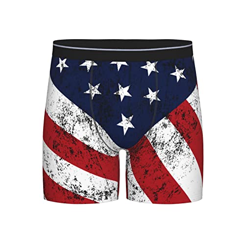 Lsjuee Vintage Amerika Flagge Herren Boxershorts Stretch Boxer Briefs Unterwäsche von Lsjuee