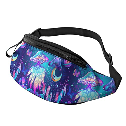 Magic Mushrooms Psychedelic Lässige Gürteltasche für Männer und Frauen, verstellbare Gürteltasche für Reisen, Wandern, Radfahren, Laufen, Festival, Rave von Lsjuee