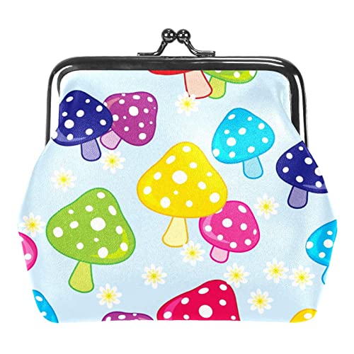 Niedlicher Cartoon-Buntpilz-Gänseblümchen-Geldbörsen-Geldbörsen-Beutel-Wechselbeutel-Geschenke für Frauen-Kind-Mädchen-Schlüsselhalter von Lsjuee