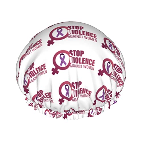 November Stop Violence Against Women Duschhauben Wiederverwendbare Badekappe Elastische Badeduschmütze Weich Wasserdicht Für Haarkappen aller Haarlängen von Lsjuee
