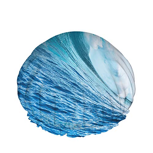 Ocean Wave Duschhaube Wasserabweisender Badehut Wiederverwendbares strapazierfähiges elastisches Polyester für Männer Frauen 4,3 x 10,6 Zoll von Lsjuee