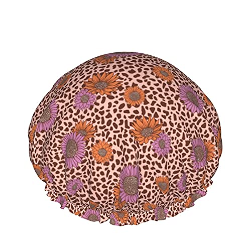 Pink Coral Sunflower Wiederverwendbare elastische Badekappe Wasserdichte Duschhaube für Damen, Kappen für Mädchen Spa Heimgebrauch, Hotel und Friseursalon Pink Coral Sunflower Wiederverwendbare elastische Badekappe Wasserdichte Duschhaube für Damen, Kappen für Mädchen Spa Heimgebrauch, Hotel und Friseursalon von Lsjuee