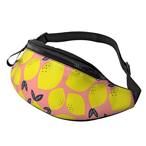 Pink Lemon Lässige Gürteltasche für Männer und Frauen, Verstellbarer Gürtel, für Reisen, Wandern, Radfahren, Laufen, Festival, Rave von Lsjuee