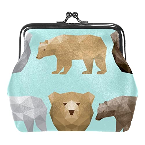 Polygonaler Bär-Tier-Münzen-Geldbörsen-Geldbörsen-Beutel-Wechselbeutel-Geschenke für Frauen-Kind-Mädchen-Schlüsselhalter von Lsjuee
