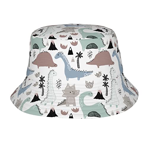 Retro Dino Dinosaurier Cartoon alte Kreatur Eimer Hut Outdoor Fischer Strand Eimer Hut Erwachsene Unisex von Lsjuee