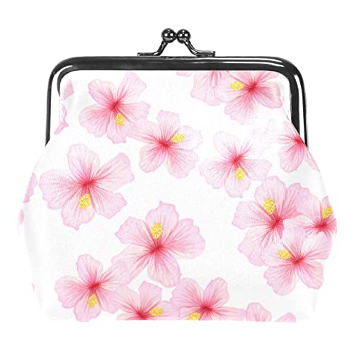 Rosa Blume Nahtloses Muster Münzgeldbörse Vintage Beutel Schnalle Clutch Bag Kiss-Lock Kleingeld Geldbörse Verschluss Verschluss Geldbörsen für Frauen Mädchen von Lsjuee