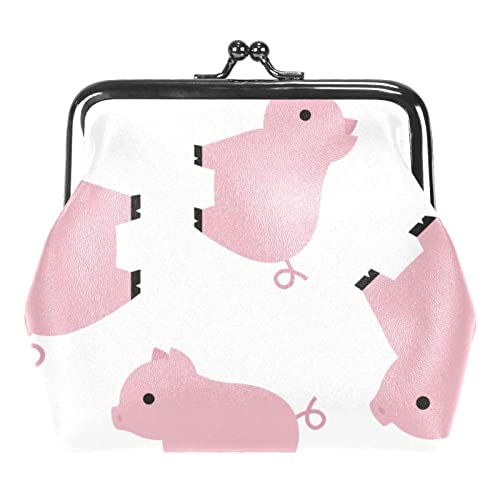 Rosa Cartoon-Schwein-Farben-weißer Hintergrund-Schnallen-Geldbeutel von Lsjuee