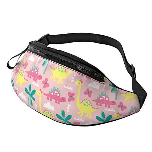 Rosa Dinosaurier Casual Fanny Taille Pack für Männer Frauen verstellbare Gürtel Taille Tasche für Reisen Wandern Radfahren Laufen Festival Rave von Lsjuee