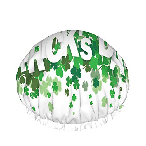 Shamrocks Duschhaube Wasserabweisender Badehut Wiederverwendbares strapazierfähiges elastisches Polyester für Männer Frauen 4,3 x 10,6 Zoll von Lsjuee