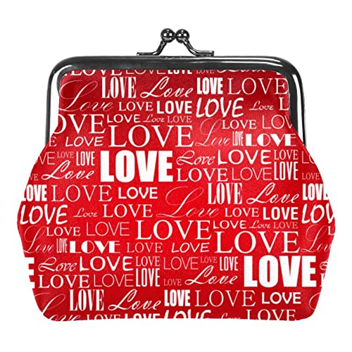 Valentinstag-Geldbörse mit rotem Liebesmuster, Geldbörse, Tasche, Kleingeldbeutel, Geschenke für Damen, Kinder, Mädchen, Schlüsselhalter von Lsjuee