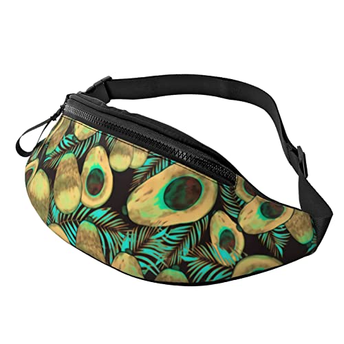 Vintage Avocado Casual Fanny Taille Pack für Männer Frauen verstellbare Gürtel Taille Tasche für Reisen Wandern Radfahren Laufen Festival Rave von Lsjuee