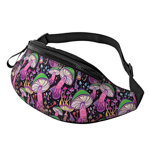 Vintage Trippy Mushroom Taillentasche/Gürteltasche, Outdoor-Sport-Freizeit-Umhängetasche, Brusttaschen für Männer und Frauen von Lsjuee