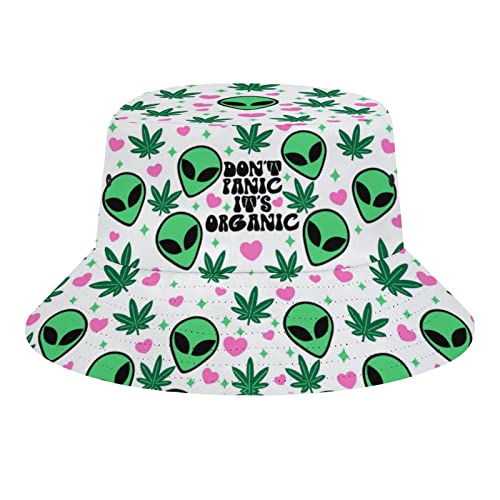 Weed Bucket Hat für Herren, TrippyPsychedelic Tie Dye Coole Alien Fischerhüte für Damen von Lsjuee