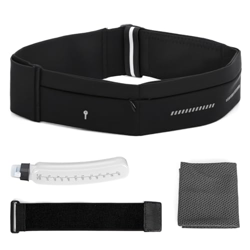 Lsnisni Laufgürtel für Handy, Lauftasche Damen und Herren, mit Trinkflasche und Handtuch, Verstellbar, Hüfttasche Gürteltasche mit Mehreren Taschen zum Laufen, Joggen – Mittel Lsnisni Laufgürtel für Handy, Lauftasche Damen und Herren, mit Trinkflasche und Handtuch, Verstellbar, Hüfttasche Gürteltasche mit Mehreren Taschen zum Laufen, Joggen – Mittel von Lsnisni