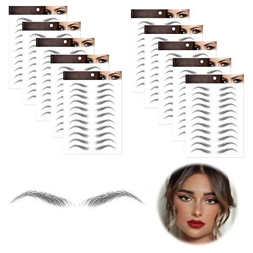 10 Blätter 110 Paar Augenbrauen Tattoo Aufkleber Ltsbaed Augenbrauen Tätowierungen Aufkleber Schwarz Temporäre Augenbrauenaufkleber Wasserdicht Eyebrow Tattoo Sticker Langlebig für Mädchen Makeup von Ltsbaed