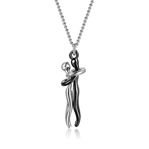 LuBHnna Paar Umarmung Anhänger Halskette, 925 Sterling Silber Love Style Paare Umarmung Halskette Charme Schmuck Geschenk für Frau Mädchen Mutter Tochter LuBHnna Paar Umarmung Anhänger Halskette, 925 Sterling Silber Love Style Paare Umarmung Halskette Charme Schmuck Geschenk für Frau Mädchen Mutter Tochter von LuBHnna