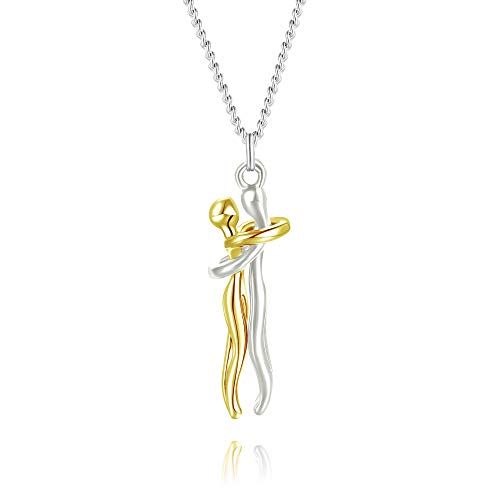 LuBHnna Paar Umarmung Anhänger Halskette, 925 Sterling Silber Love Style Paare Umarmung Halskette Charme Schmuck Geschenk für Frau Mädchen Mutter Tochter LuBHnna Paar Umarmung Anhänger Halskette, 925 Sterling Silber Love Style Paare Umarmung Halskette Charme Schmuck Geschenk für Frau Mädchen Mutter Tochter von LuBHnna