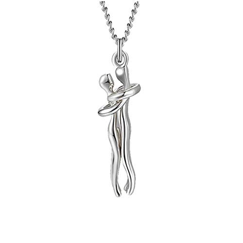 LuBHnna Paar Umarmung Anhänger Halskette, 925 Sterling Silber Love Style Paare Umarmung Halskette Charme Schmuck Geschenk für Frau Mädchen Mutter Tochter LuBHnna Paar Umarmung Anhänger Halskette, 925 Sterling Silber Love Style Paare Umarmung Halskette Charme Schmuck Geschenk für Frau Mädchen Mutter Tochter von LuBHnna