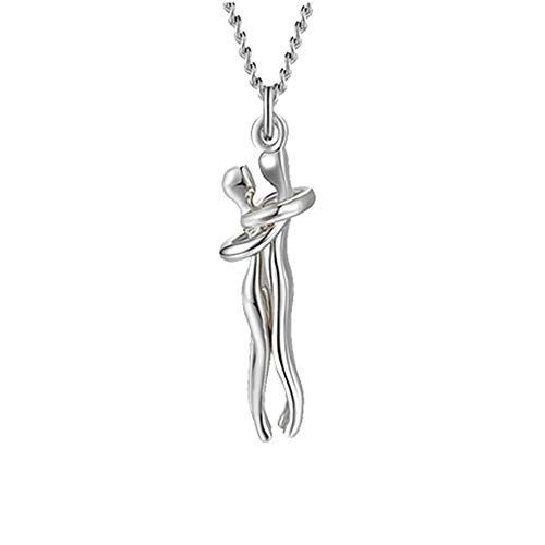 LuBHnna Paar Umarmung Anhänger Halskette, 925 Sterling Silber Love Style Paare Umarmung Halskette Charme Schmuck Geschenk für Frau Mädchen Mutter Tochter von LuBHnna