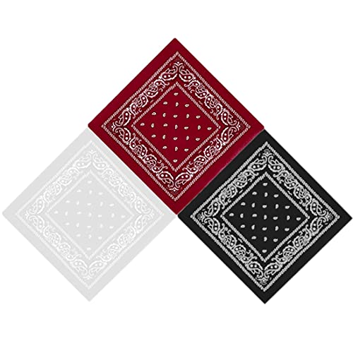 3 Stück Bandanas Schals Halstücher Manschetten Cashew Turban Designs Taschentücher Neuheit Druck Kopfbedeckung Herren Damen Unisex Erwachsene und Kinder 54 x 54 cm von LuLiyLdJ
