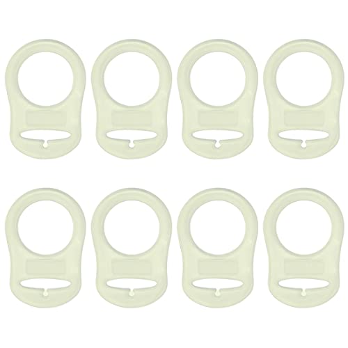 8 Stück Klarer Silikon-Knopfring Gefälschter Schnullerclip-Halter, Baby-Schnullerring-Adapter Silikon-Schnullerclip-Kette Klare Knopfschnallenhalterung, um ein Herausfallen zu verhindern von LuLiyLdJ