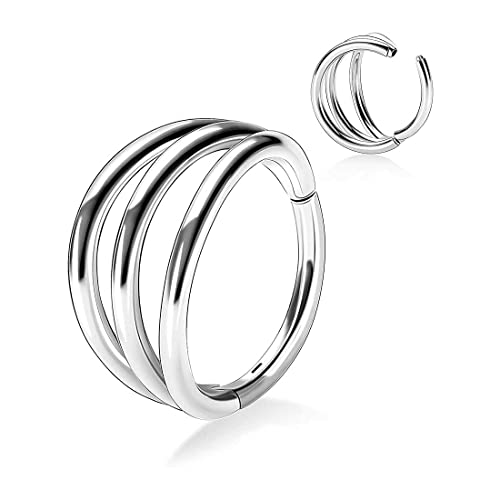 LuLiyLdJ 2 Stück Body Piercing 16G Conch Ring Spiral Piercing Double Strap 316L Chirurgenstahl Piercing Ohrknorpel Ringe Nasenringe Septal Tragus Piercing Damen Herren von LuLiyLdJ