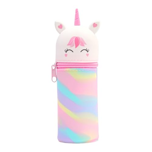LuLiyLdJ 2-in-1 Weiche Silikontasche - Kawaii Federmäppchen - mäppchen, Federmäppchen, Stand Up Federmäppchen, Stifthalter Bleistifttasche Mädchen Junge von LuLiyLdJ