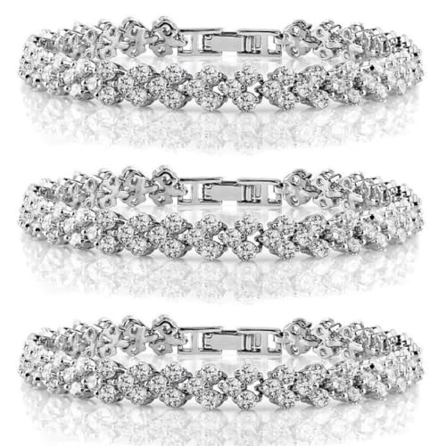 LuLiyLdJ 2er-Pack Damen-Kettenarmbänder, Damenarmbänder, funkelnde Freundschaftsarmbänder (B) von LuLiyLdJ