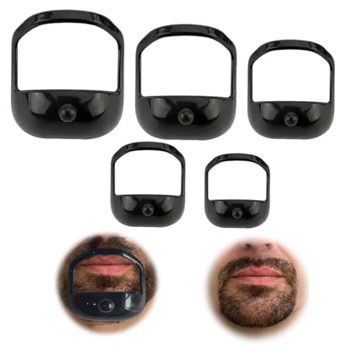 LuLiyLdJ 5 Stück Bartschablonen Kinnbart, bartschablone Spitzbart Rasierschablonen 5 Verschiedene Größen für Männer Rasierhilfszubehör von LuLiyLdJ