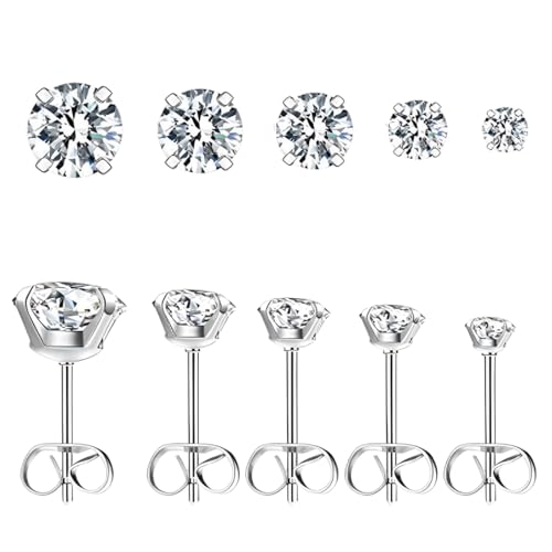 LuLiyLdJ 5Paar Ohrringe Set Chirurgenstahl Medizinische Ohrstecker und Klein Creolen Ohrringe Set Hypoallergene Vergoldet Tragus Helix Piercings Ohr Damen Herren von LuLiyLdJ