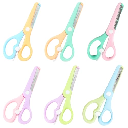 LuLiyLdJ 6-teiliges Set kinder schere bastelschere kinder kinderschere scheren kinder Geeignet für Anfänger und kleine Kinder DIY Bastelschere von LuLiyLdJ