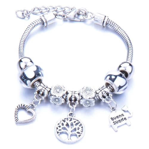LuLiyLdJ Damenarmbänder, Gliederarmbänder aus Edelstahl, Perlen- und Kristallanhänger, personalisierte Armbänder von LuLiyLdJ