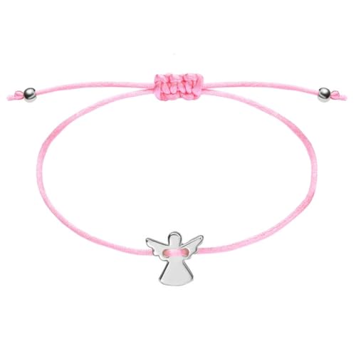 LuLiyLdJ Geschenke für Frauen, Schutzengel Armband Damen Engel Armbändchen für Frauen & Mädchen, aus rosa Stoff mit Metall Anhänger, 1 Stück von LuLiyLdJ