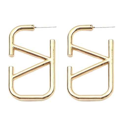 LuLiyLdJ Ohrringe Damen, Geometrische Ohrringe mit goldenen Buchstaben, 2 Stück von LuLiyLdJ