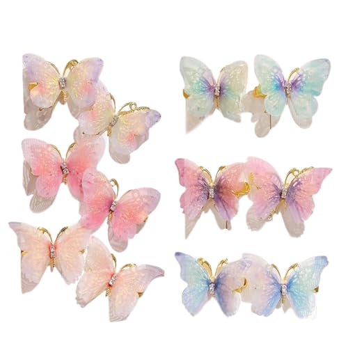 LuLiyLdJ Schmetterling Haarspangen Glitzer Haarspangen Schmetterling Snap Haarspangen für Jugendliche Damen Haarschmuck, Schmetterling Haarklammer, Haarklammer Schmetterling, 12 Stück von LuLiyLdJ