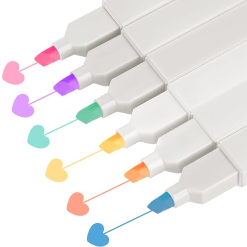 LuLiyLdJ Set mit 6 radierbaren Textmarkern Textmarker mit zwei Enden zum Markieren und Radieren von feinen und dicken Strichen von LuLiyLdJ