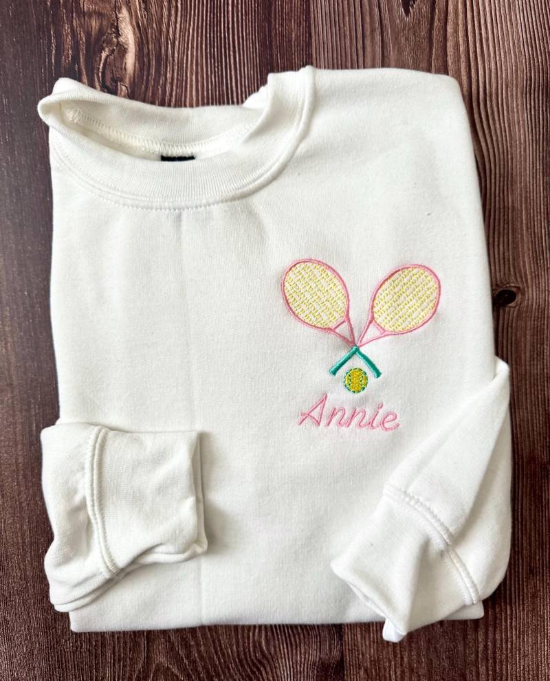 Jugend-Mädchen-Tennis-Sweatshirt, Tennis-Team Personalisierte Sweatshirts von LuLuBleuBoutique